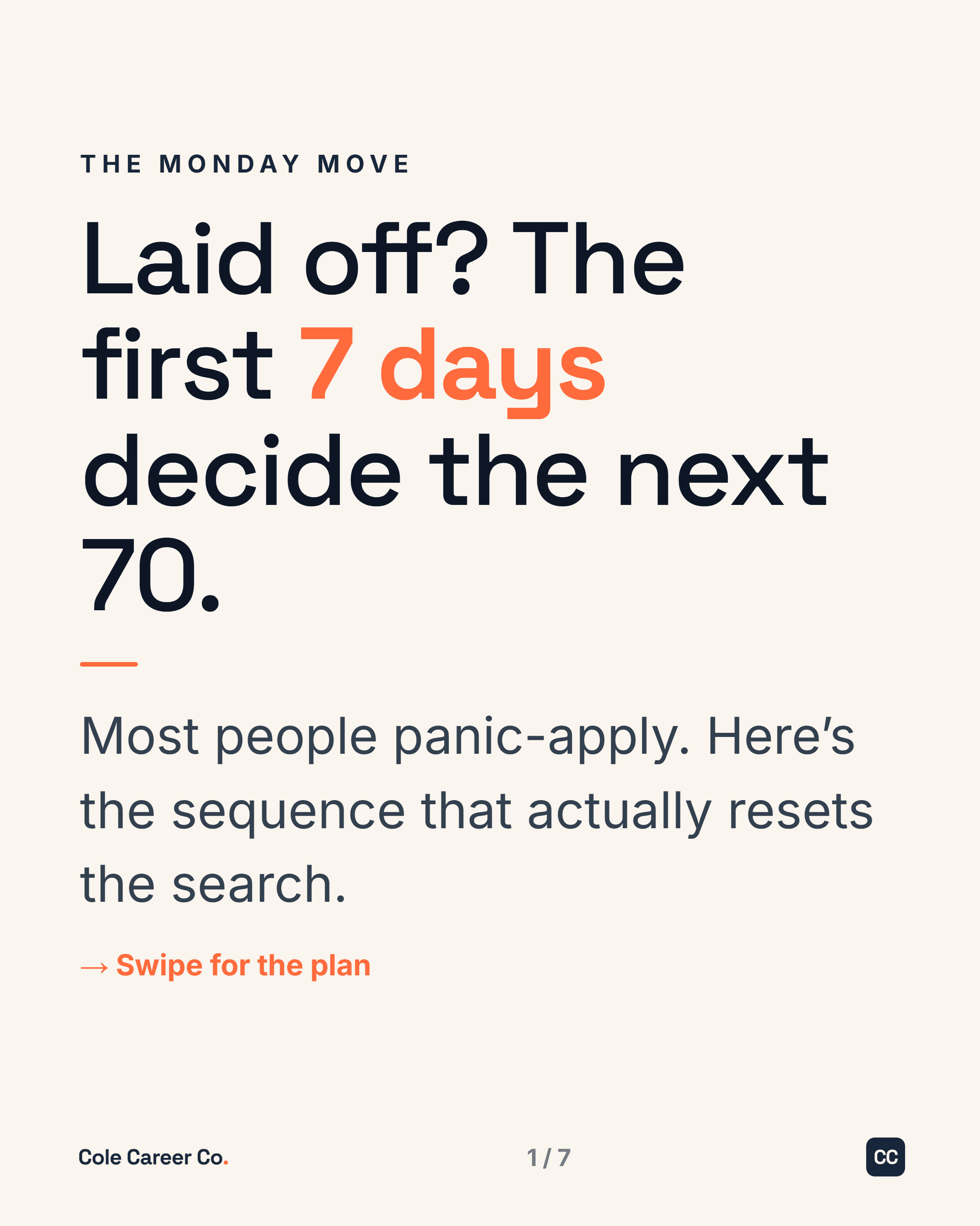 Laid off? The first 7 days, slide 1
