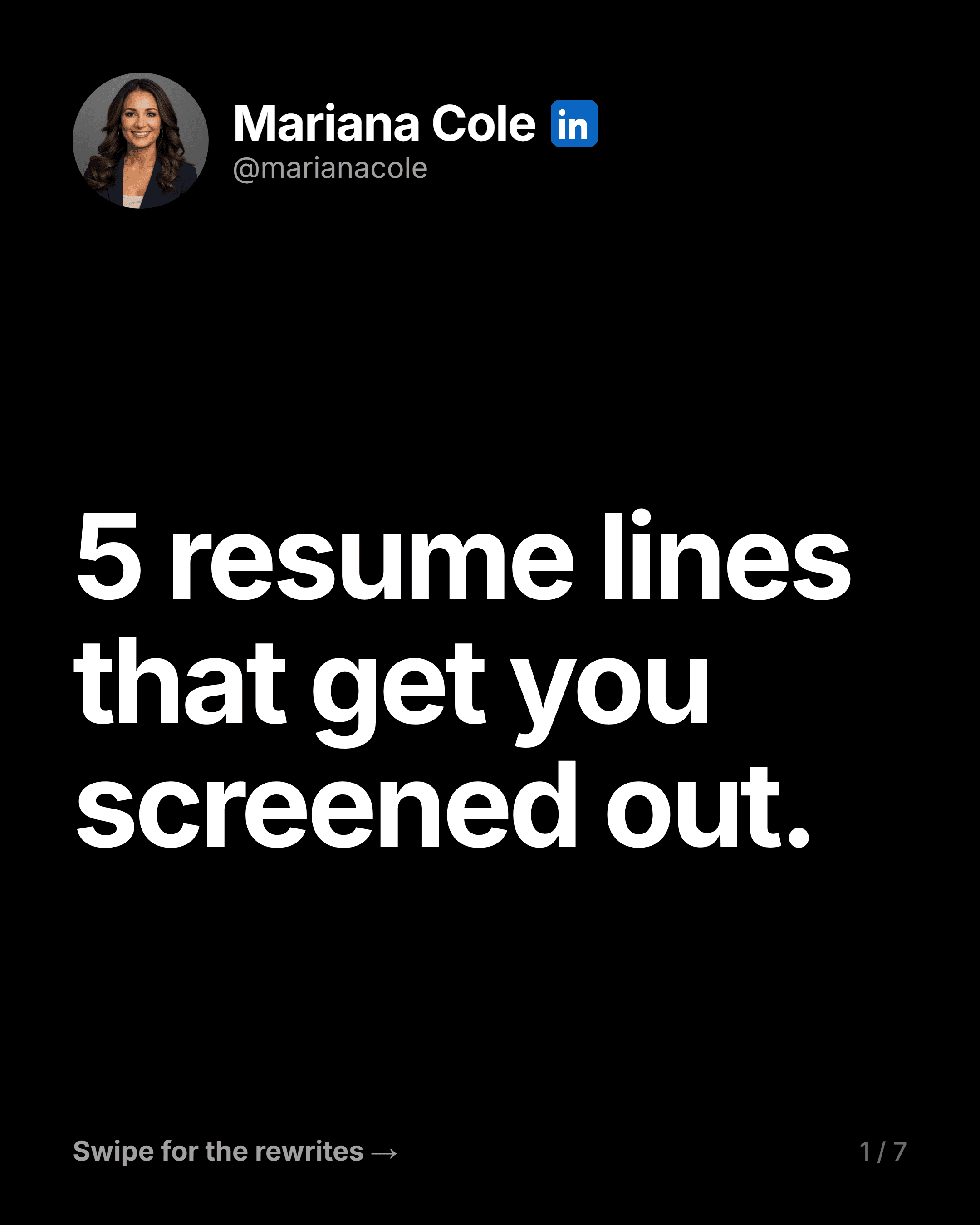 Resume lines that get you screened out, slide 1